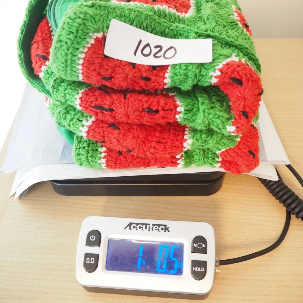 AMERICA & BEYOND Crochet Granny Square Watermelon Tote Bag Summer Beach Cottage‎